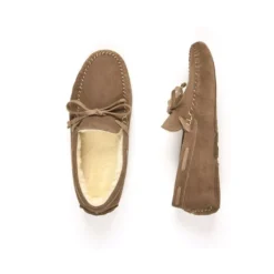 Chaussons Homme Croûte De Velours Taupe -Magasin De Bexley 0056501g chaussons doubles laine veritable velours taupe 3