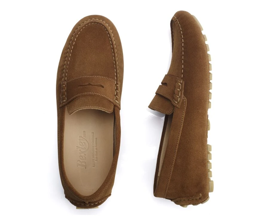 Mocassin été Homme Velours Caramel - FERGUSON 5 Mocassin été Homme Velours Caramel - FERGUSON – Image 3