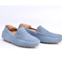 Mocassin été Homme Cuir Velours Bleu Ciel - FERGUSON 9 Mocassin été Homme Cuir Velours Bleu Ciel - FERGUSON -Magasin De Bexley 00567029 ferguson velours bleu ciel 2