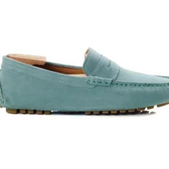 Mocassin été Homme Velours Vert Menthe - FERGUSON