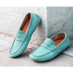 Mocassin été Homme Velours Vert Menthe - FERGUSON -Magasin De Bexley 0056702s ferguson velours vert menthe 6