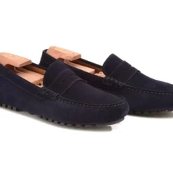Mocassin été Homme Cuir Velours Marine - FERGUSON -Magasin De Bexley 00567048 ferguson velours marine ii 1