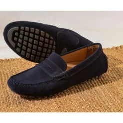Mocassin été Homme Cuir Velours Marine - FERGUSON -Magasin De Bexley 00567048 ferguson velours marine ii 7