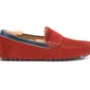 Mocassin été Homme Cuir Velours Rouge Et Cuir Navy - FERGUSON -Magasin De Bexley 00567052 ferguson velours rouge et cuir navy 2