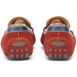 Mocassin été Homme Cuir Velours Rouge Et Cuir Navy - FERGUSON 10 Mocassin été Homme Cuir Velours Rouge Et Cuir Navy - FERGUSON -Magasin De Bexley 00567052 ferguson velours rouge et cuir navy 4