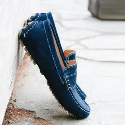 Mocassin été Homme Velours Indigo - FERGUSON -Magasin De Bexley 00567068 ferguson velours indigo 01