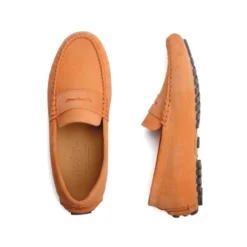 Mocassin été Homme Velours Mandarine - FERGUSON -Magasin De Bexley 0056706s ferguson velours mandarine 3