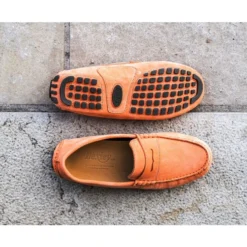 Mocassin été Homme Velours Mandarine - FERGUSON -Magasin De Bexley 0056706s ferguson velours mandarine 6