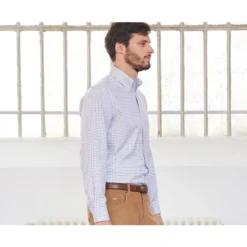 Chemise Flanelle Carreaux Bleus Et Beiges - LINDSAY -Magasin De Bexley 0060307o lindsay bleu et beige 3bis