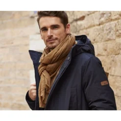 Echarpe Fine En Laine Et Soie Camel