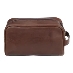 Trousse De Voyage En Cuir Cognac