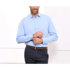 Chemise Bleue 100% Coton - Col Français - MAXIME CLASSIC