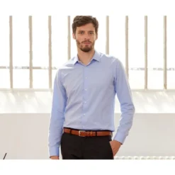 Chemise Bleu Ciel Coton - Col Français - LOUIS CLASSIC