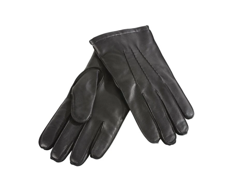 Gants Homme En Cuir D'agneau Noir 3 Gants Homme En Cuir D'agneau Noir – Image 2