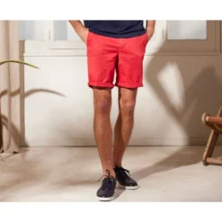 Bermuda Chino Homme Framboise Vif - BARRY
