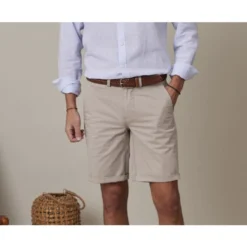Bermuda Chino Homme Greige Foncé - BARRY