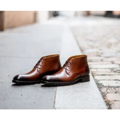 Desert Boots Homme Cognac Patiné - WARWICK -Magasin De Bexley 0083205a warwick gomme cognac patine 6