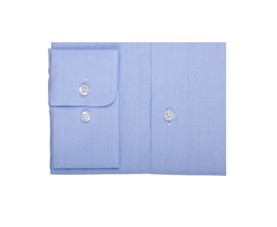 Chemise Bleu Ciel En Coton Double Fil - ALBERT CLASSIC 5 Chemise Bleu Ciel En Coton Double Fil - ALBERT CLASSIC – Image 3