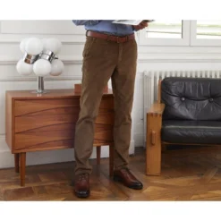 Pantalon Chino Velours Côtelé Homme Kaki Clair - NORMAN