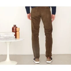 Pantalon Chino Velours Côtelé Homme Olive - NORMAN -Magasin De Bexley 00859061 norman olive 2