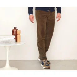 Pantalon Chino Velours Côtelé Homme Olive - NORMAN -Magasin De Bexley 00859061 norman olive 3