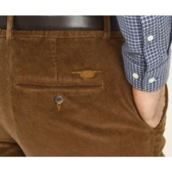 Pantalon Chino Velours Côtelé Homme Camel Foncé - NORMAN -Magasin De Bexley 00859070 norman camel fonce 7