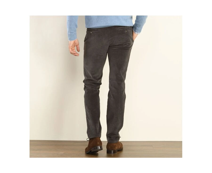 Pantalon Chino Velours Côtelé Homme GrisTaupe - NORMAN 5 Pantalon Chino Velours Côtelé Homme GrisTaupe - NORMAN – Image 3