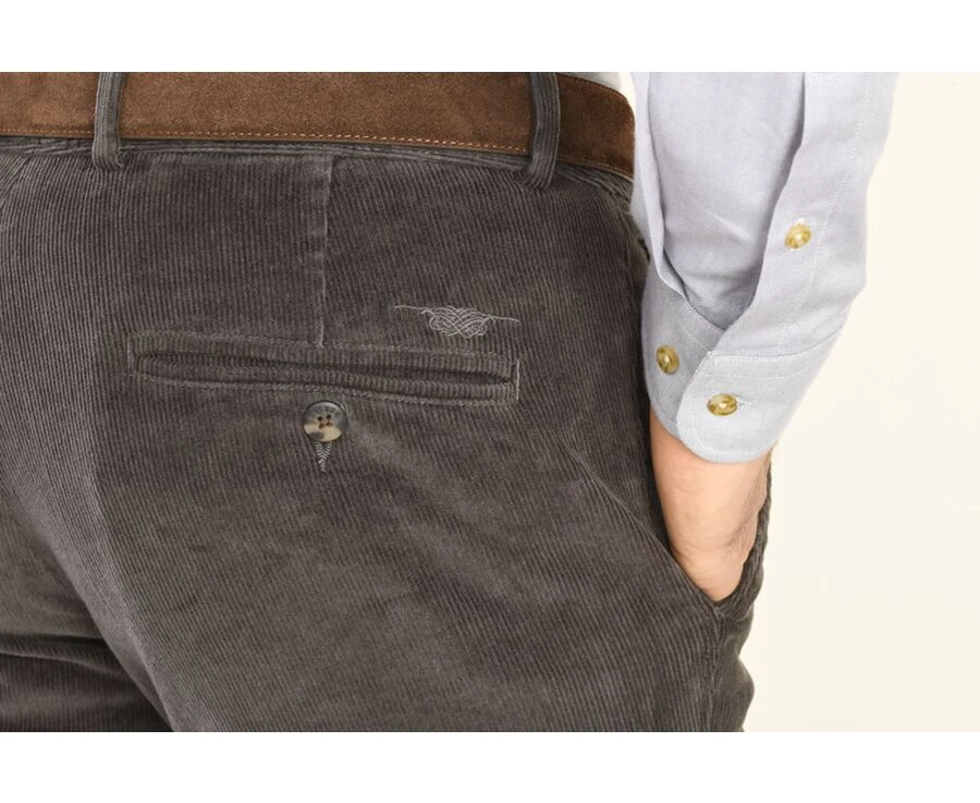 Pantalon Chino Velours Côtelé Homme GrisTaupe - NORMAN 6 Pantalon Chino Velours Côtelé Homme GrisTaupe - NORMAN – Image 4