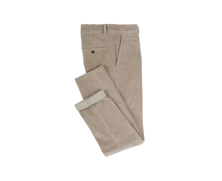 Pantalon Chino Velours Côtelé Homme Olive Clair - NORMAN 6 Pantalon Chino Velours Côtelé Homme Olive Clair - NORMAN – Image 4