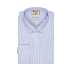 Chemise Blanche Coton Rayures Bleues - CLÉMENT -Magasin De Bexley 0088800a clement bleu et blanc 1