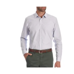 Chemise Blanche Coton Rayures Bleues - CLÉMENT