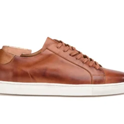 Sneakers Cuir Homme Châtaigne Patiné - INGLEWOOD