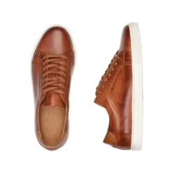 Sneakers Cuir Homme Châtaigne Patiné - INGLEWOOD -Magasin De Bexley 00896007 inglewood chataigne patine 3