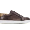 Sneakers Homme Cuir Chocolat Patiné - INGLEWOOD -Magasin De Bexley 0089600a inglewood chocolat patine 1 1