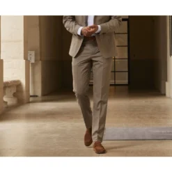 Pantalon De Costume Homme Taupe Chiné - LAZARE