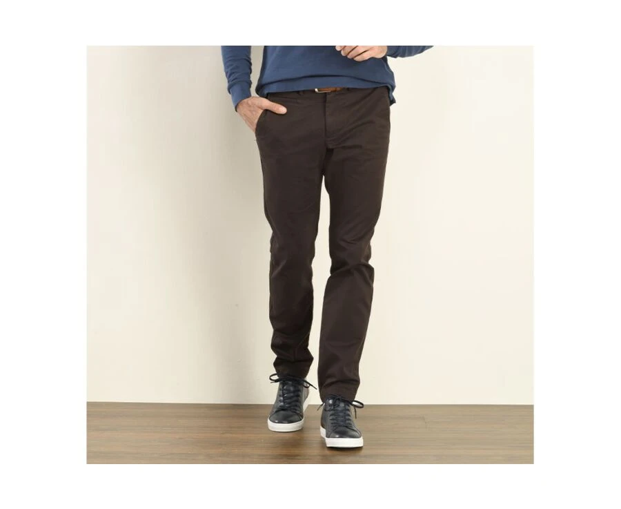 Pantalon Chino Homme Brun Foncé - NIGEL II 3 Pantalon Chino Homme Brun Foncé - NIGEL II