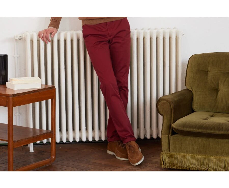 Pantalon Chino Homme Rouge Foncé - NIGEL II 3 Pantalon Chino Homme Rouge Foncé - NIGEL II