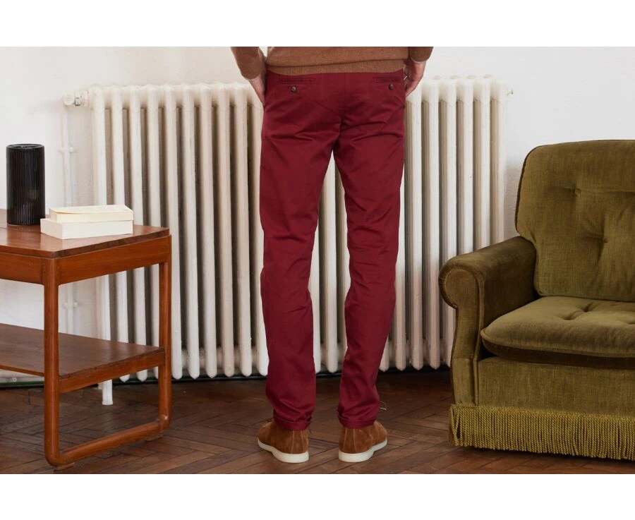 Pantalon Chino Homme Rouge Foncé - NIGEL II 4 Pantalon Chino Homme Rouge Foncé - NIGEL II – Image 2