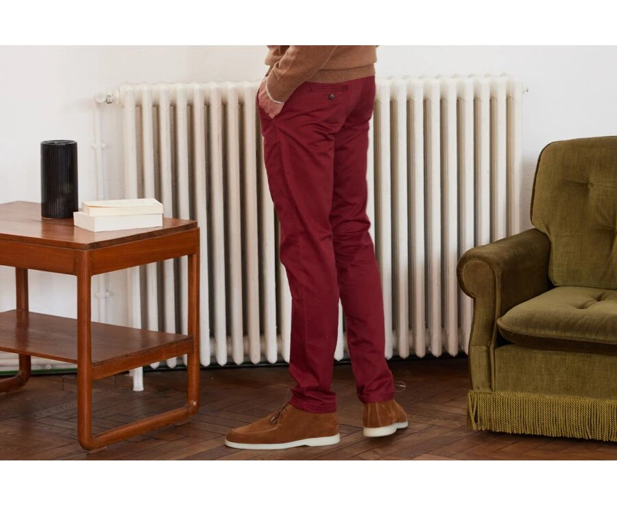 Pantalon Chino Homme Rouge Foncé - NIGEL II 5 Pantalon Chino Homme Rouge Foncé - NIGEL II – Image 3