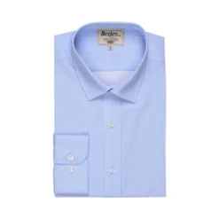 Chemise Blanche Imprimée Motifs Bleus - Col Français - OSCAR -Magasin De Bexley 00978009 oscar bleu clair et blanc 1