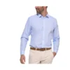 Chemise Blanche Imprimée Motifs Bleus - Col Français - OSCAR 1 Chemise Blanche Imprimée Motifs Bleus - Col Français - OSCAR -Magasin De Bexley 00978009 oscar bleu clair et blanc 2
