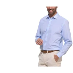 Chemise Blanche Imprimée Motifs Bleus - Col Français - OSCAR -Magasin De Bexley 00978009 oscar bleu clair et blanc 4