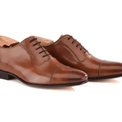 Richelieu Homme Châtaigne Patiné Semelle Cuir - RINGWOOD -Magasin De Bexley 01009007 ringwood chataigne patine 1