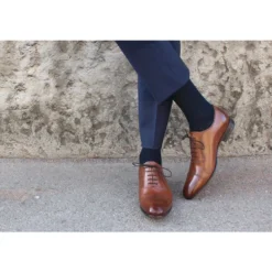 Richelieu Homme Châtaigne Patiné Semelle Cuir - RINGWOOD -Magasin De Bexley 01009007 ringwood chataigne patine 6