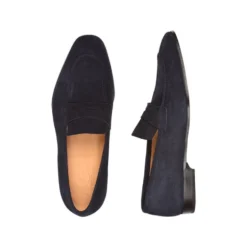 Mocassin Homme Velours Bleu Marine - BRIONE -Magasin De Bexley 01010016 brione velours marine 3