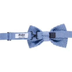 Noeud Papillon Homme Tricot Bleu Ciel -Magasin De Bexley 01014007 noeud papillon uni tricot bleu ciel 3