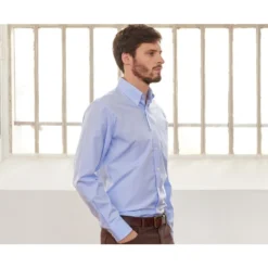 Chemise Bleu Ciel Coton - Col Américain - TOMMY -Magasin De Bexley 01028007 tommy bleu ciel 3bis