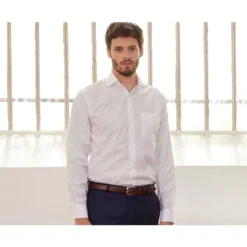 Chemise Blanche En Coton - Poche Poitrine - ALBERTO II CLASSIC