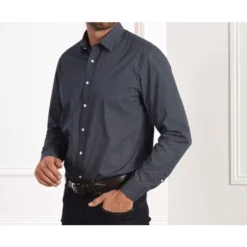 Chemise Imprimée Navy Motifs Beiges - Col Français - ALPHONSE 11 Chemise Imprimée Navy Motifs Beiges - Col Français - ALPHONSE -Magasin De Bexley 0105300x alphonse navy et beige 4