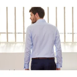 Chemise Bleu Pâle à Boutons De Manchettes - PAOLO -Magasin De Bexley 0108603s paolo bleu pale 2bis